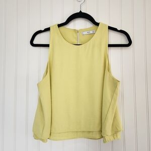 MNG SUIT Yellow Double Lined Crewneck Office Careerwear Tank Top Size 6